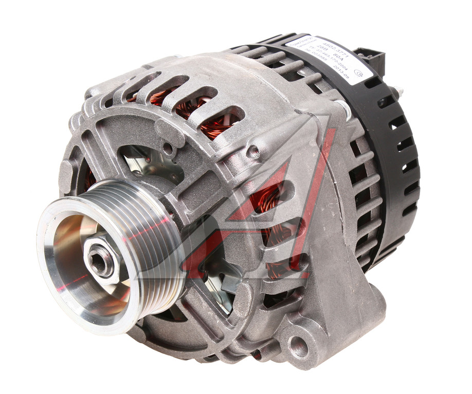 Генератор КАМАЗ,МАЗ дв.740 ЕВРО-2,ЯМЗ-658 поликлиновой шкив,монокронштейн 28В 80А ПРАМО-ЭЛЕКТРО